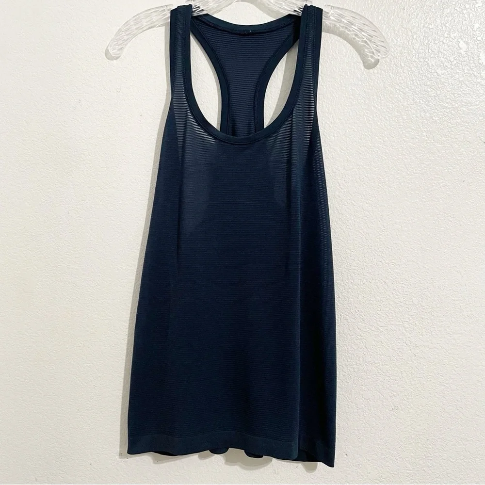 Lululemon Swiftly Speed Racerback Sheer Stripe in True‎ Navy